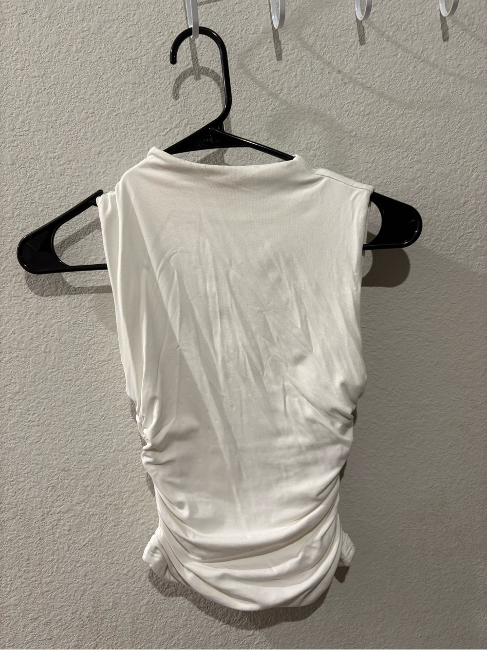 Windsor White Sleeveless Ruched Tank